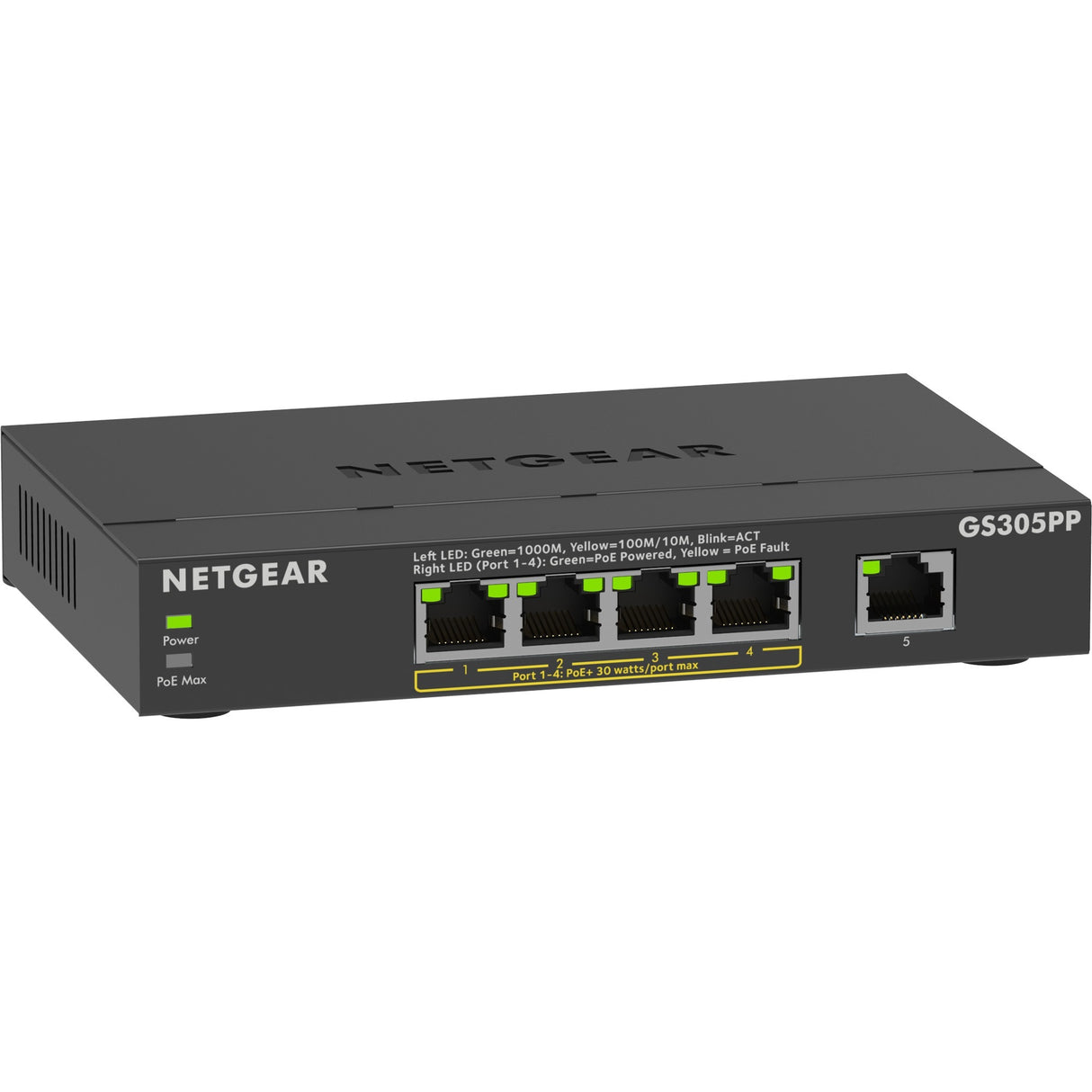 Netgear 5-pristanišče Gigabit Ethernet Poe+ Neumrtno stikalo (GS3
