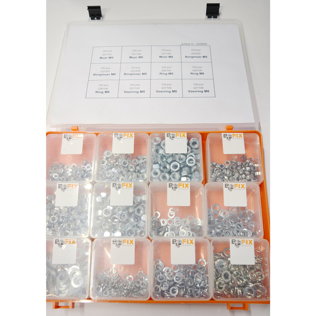 Bofix Range Boîte 12 Anneaux de sujet et noix