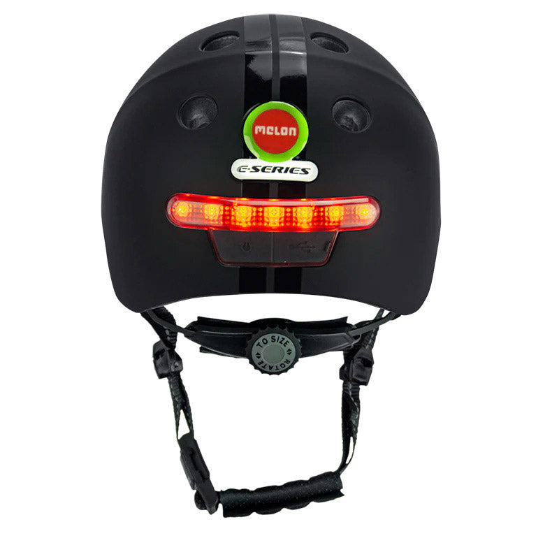 Melonska čelada z razsvetljavo e-serijo črni led xl-xxl