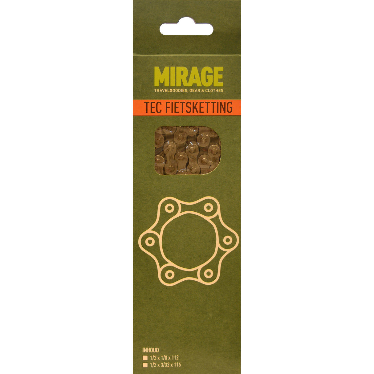 Mirage Bicycle Chain TEC ½-⅛ 1V 112L Steel Silver