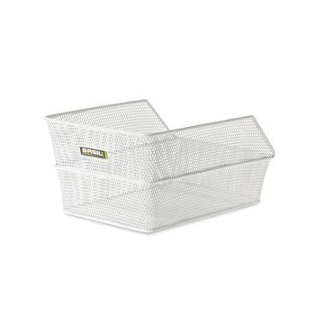 Basil Cento S - Bicycle Basket - On the Back - White