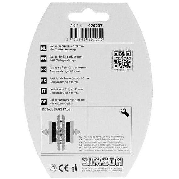Simson brake shoe caliper 40mm per set on map