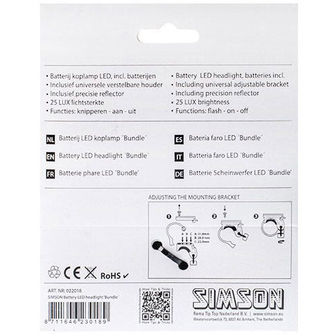 Batterie de pack de phares Simson 25 courbure de cime