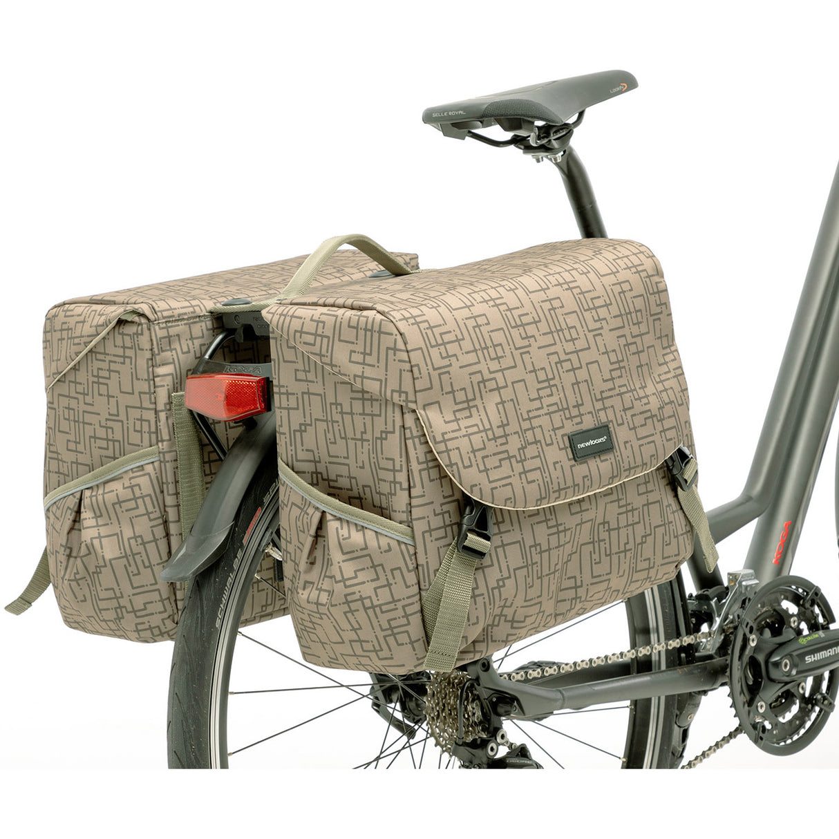 Mondi Joy Double Bicycle Bag - Water -repellent Polyester - Racktime - Ivy Gray