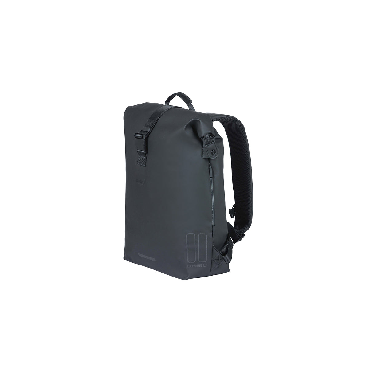 Basil Soho Nordlicht Bicycle Backpack - Sort moderne rygsæk med LED -belysning til kvinders mænds elektriske cykel - vandtæt - 17L - sort