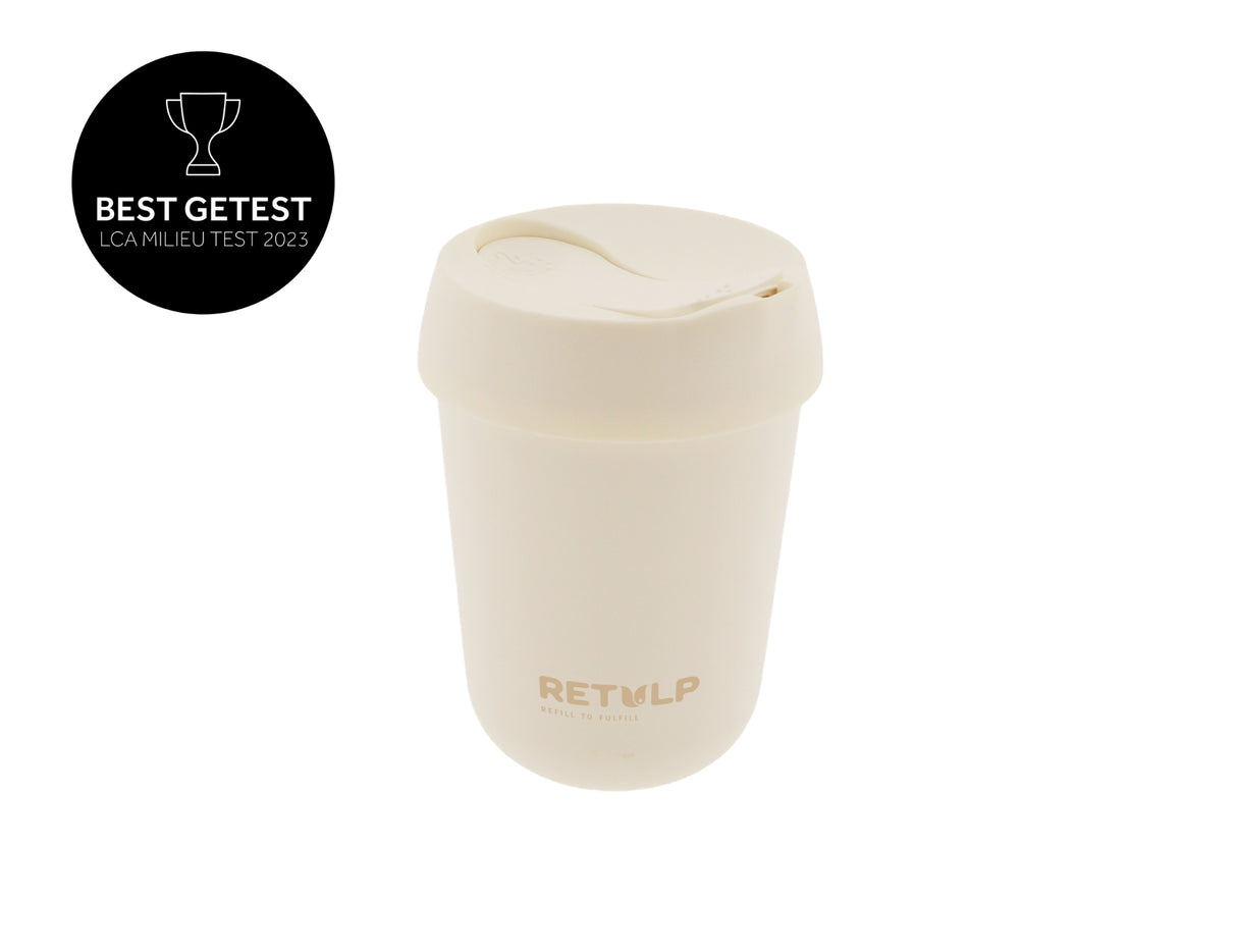 Retulp kaffekopp kritt hvitt