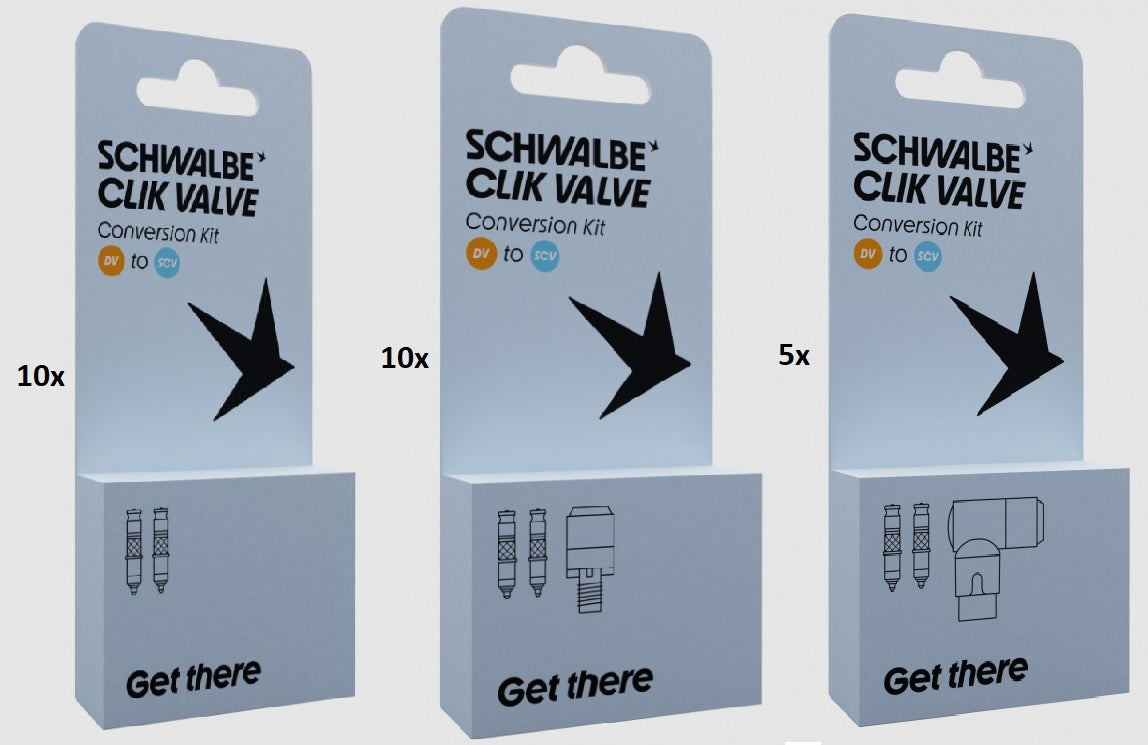 Schwalbe Clik Válvula DV-SCV PAQUETE DE STARTER HOLLANDS Valiel Kit de conversión 3551