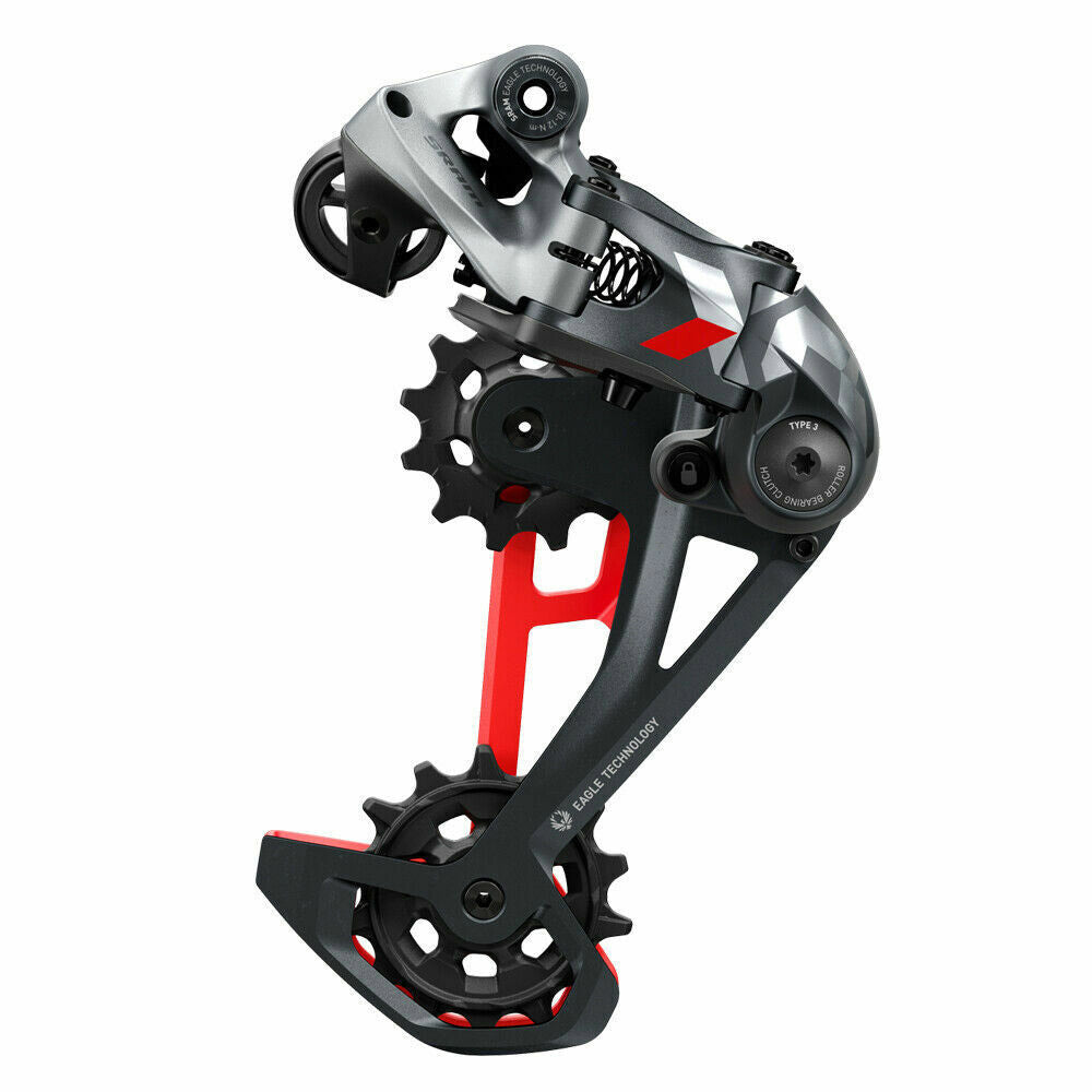 Shimano sram achterderailleur x01 eagle 12v 52t rood grijs