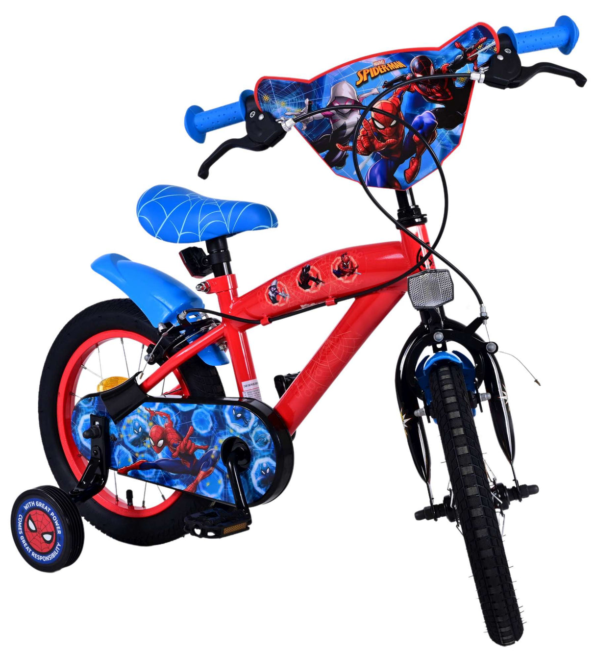 Spiderman Ultimate Spider -man Bike per bambini - Boys - 14 pollici - Red blu - Freni a due mani