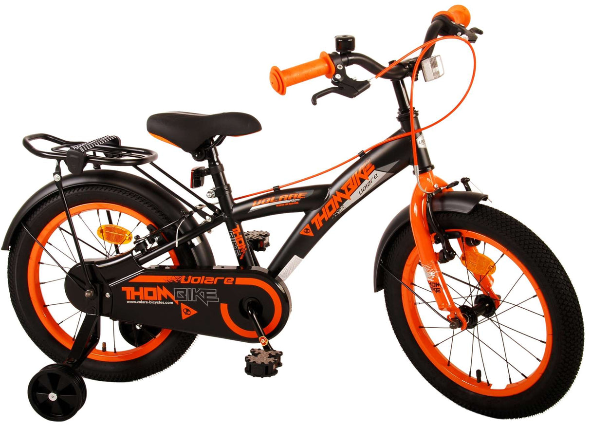 Volare Thombike Dziecięcy chłopcy 16 cali Czarne pomarańczowe dwa hamulce ręczne