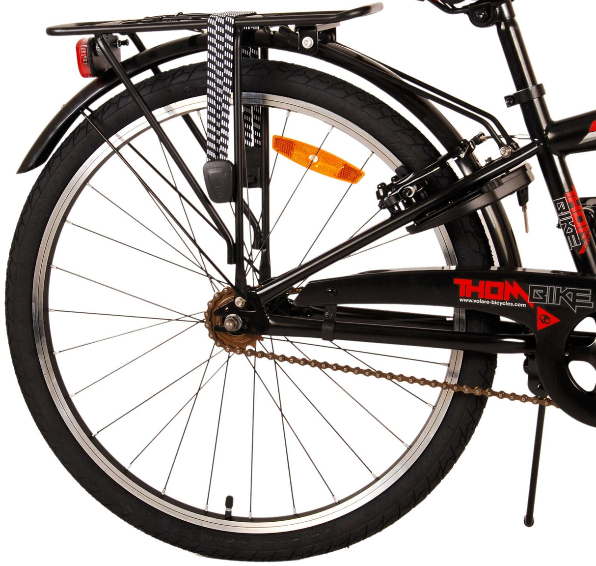 Volare thombike per bambini per bambini da 24 pollici freni a due mani rosse nera