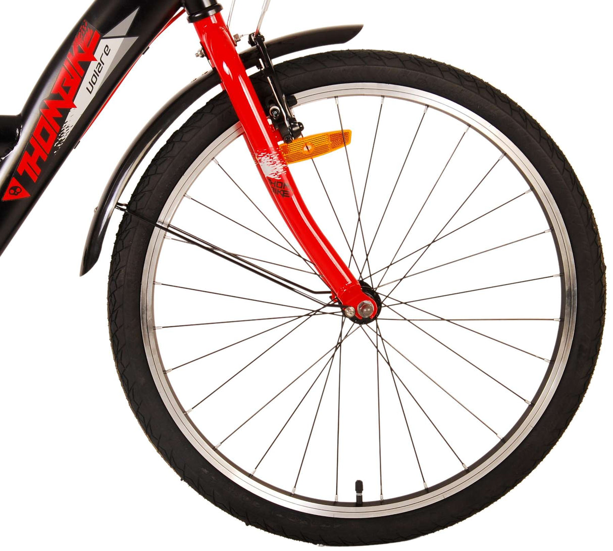 Volare thombike per bambini per bambini da 24 pollici freni a due mani rosse nera