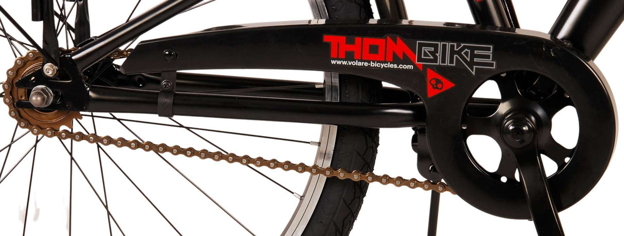 Volare thombike per bambini per bambini da 24 pollici freni a due mani rosse nera