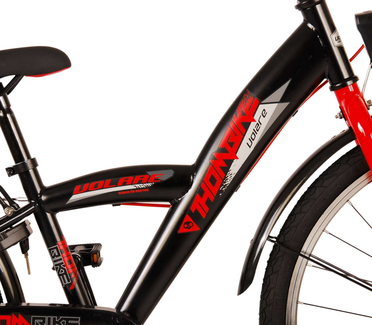 Volare thombike per bambini per bambini da 24 pollici freni a due mani rosse nera