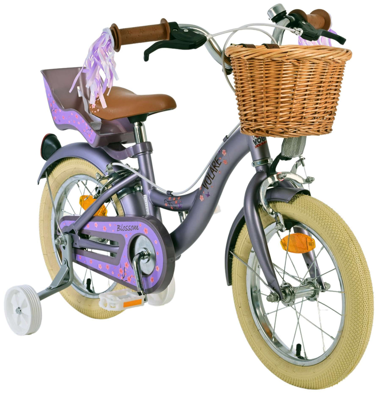 Volare Blossom Børns cykel - piger - 14 tommer - lilla - to håndbremser