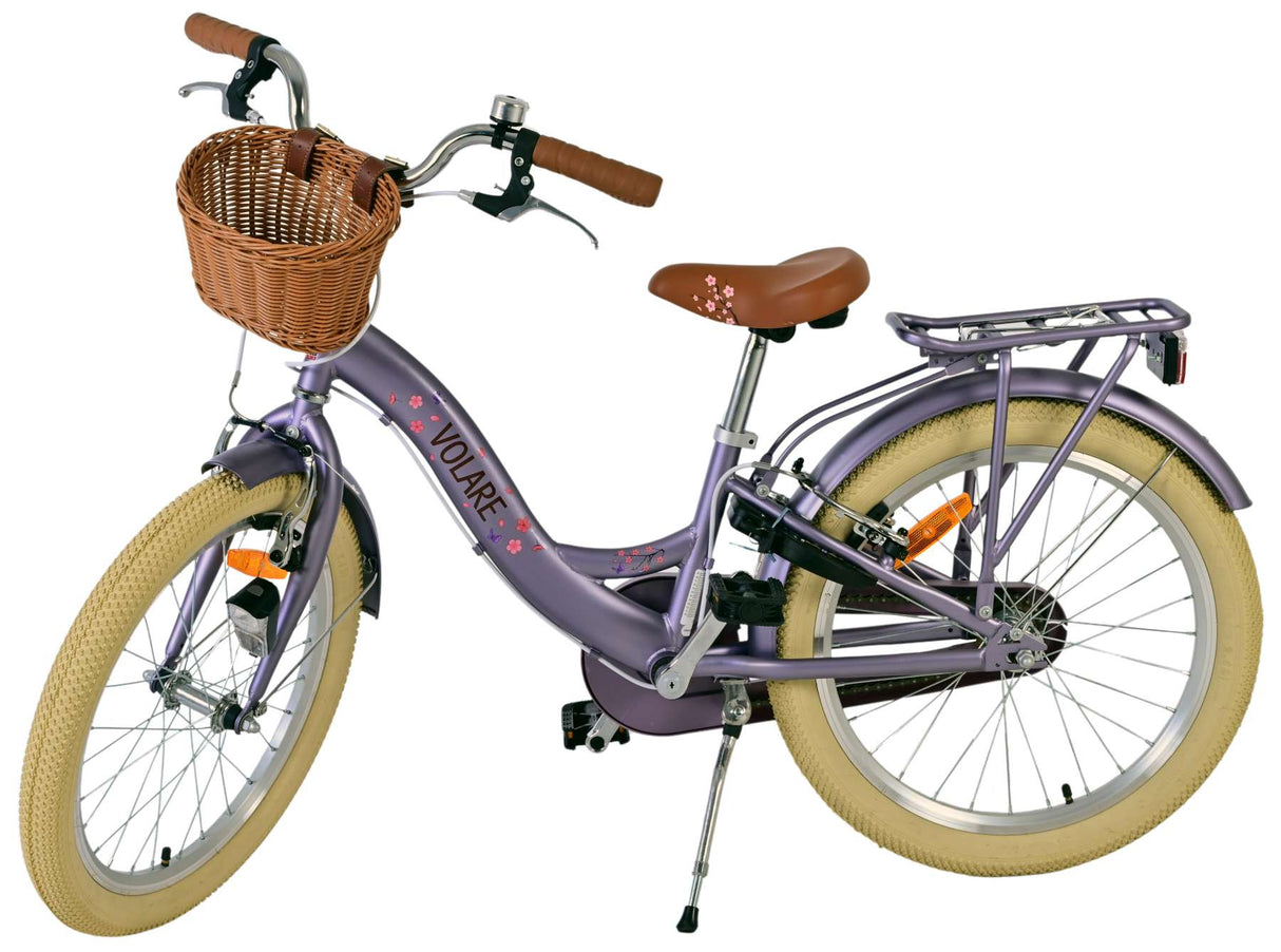 Volare Blossom dla dzieci rower dla dzieci - dziewczyny - 20 cali - fioletowy - dwa hamulce ręczne
