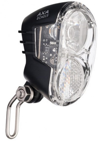 AXA Headlight Echo 15 Lux LED NAFDYnamo bicycle battery fork black