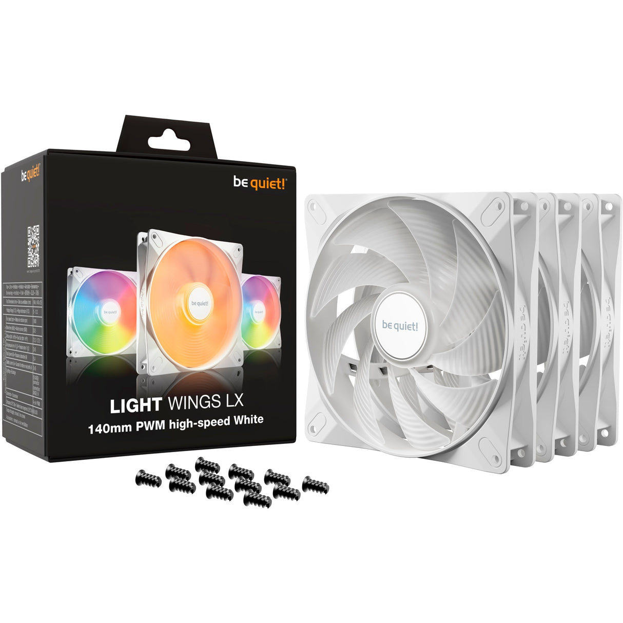 Roueg sinn! Liicht lx 140mm Pwm Héichgeschwindegen Triple Pack wh