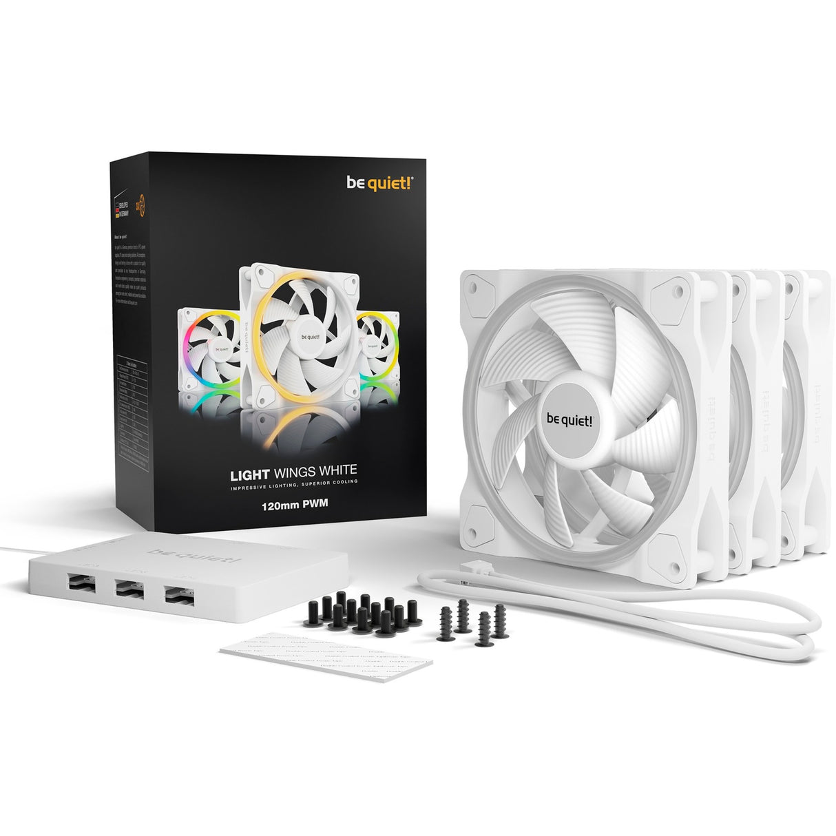 Be Quiet! Light White 120mm PWM Triple Pack