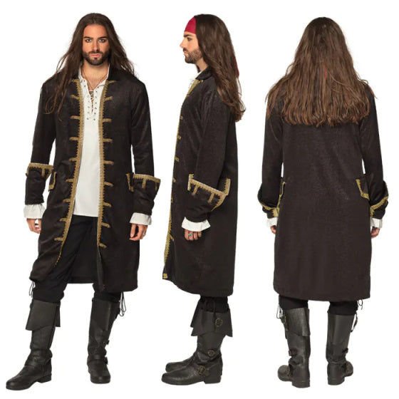 Giacca pirata Boland uomini in poliestere in oro nero XL (54)