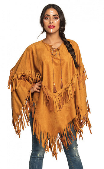 Boland Verkleedponcho Indiaan Dames Bruin One Size