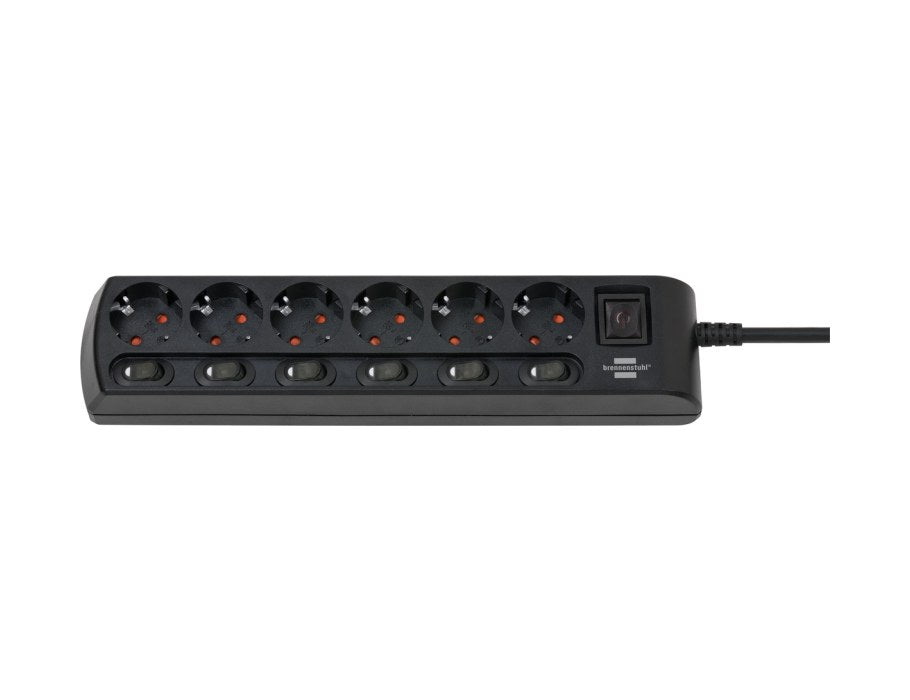 Brennenstuhl Striscia Socket Swimk Switch Strip 6 volte Nero