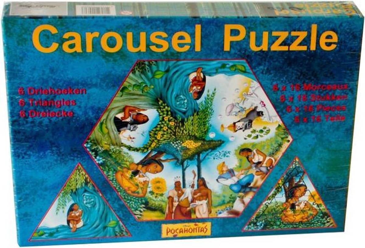 Jonotoys Carousel Puzzle - Pocahontas - 6 x 16 stycken