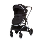 Chipolino aura zložljivo 3-in-1 voziček z plenično vrečko Obsidian Black Silver