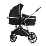 Chipolino aura zložljivo 3-in-1 voziček z plenično vrečko Obsidian Black Silver