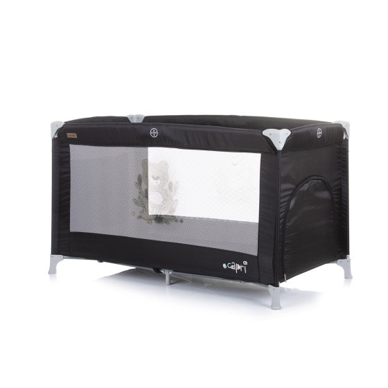 Cama de campamento plegable de Chipolino Capri con ingesta lateral Ebony Black