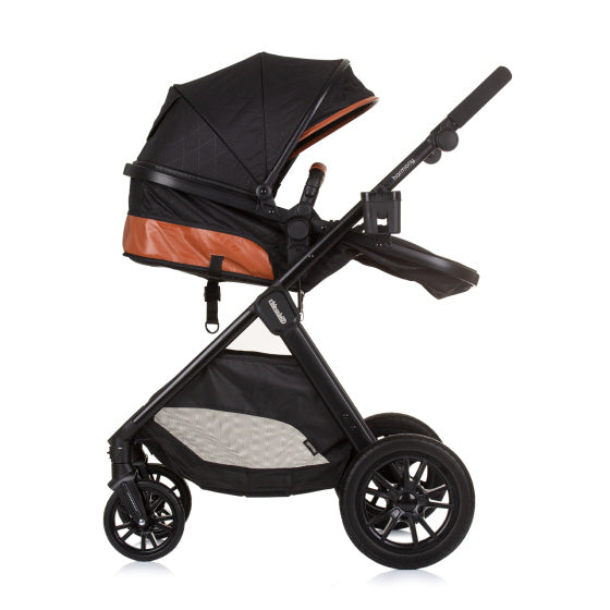 Chipolino Harmony Foldable 3-in-1 pram with diaper bag Obsidian Black
