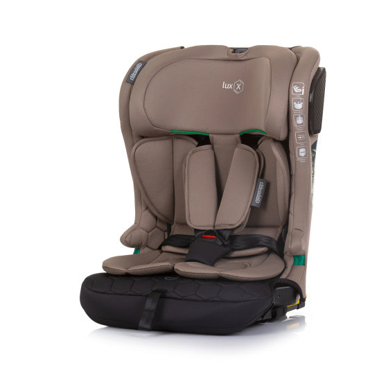 Chipolino Lux X Autositz I-Größe 76-150 cm Isofix Macadamia Taupe Schwarz