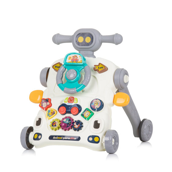 Chipolino Car 3-in-1 sprehajalec z igračo avto glasbeno sivo