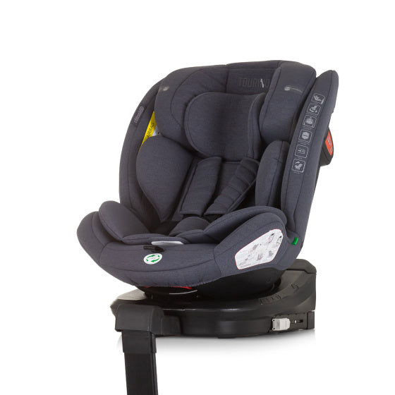 Chipolino Tourino auto siège i-size 40-150 cm isofix 360 ° granit gris foncé