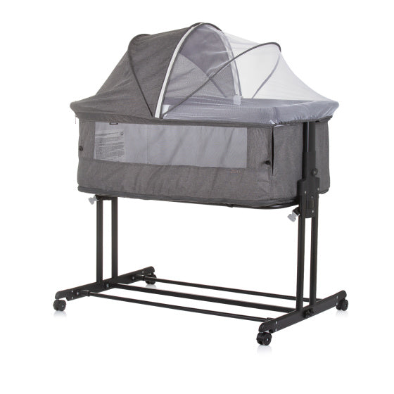Chipolino zen co-sleeper box with mosquito net granite gray