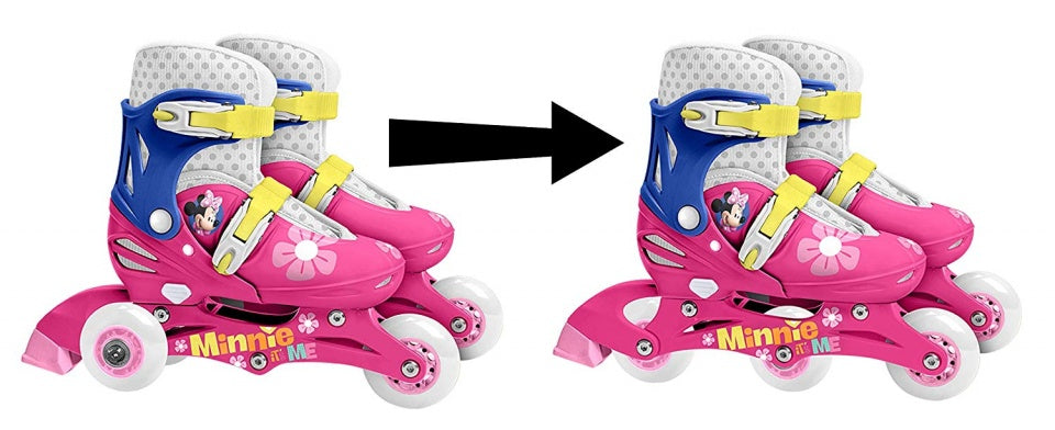 Minnien Maus inlineskates Hardboot wäiss blo Gréisst 27 30