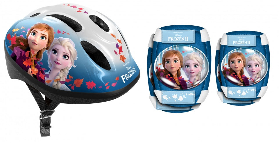 Set di protezione da pattinaggio surgelato 2 ragazze blu a 5 pezzi