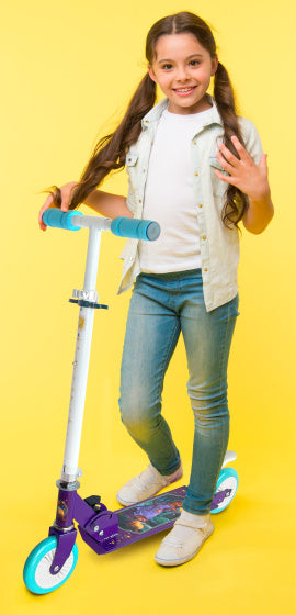 Disney Wish 2-Wheel Kinderstep Foldbar fodbremse lilla blå