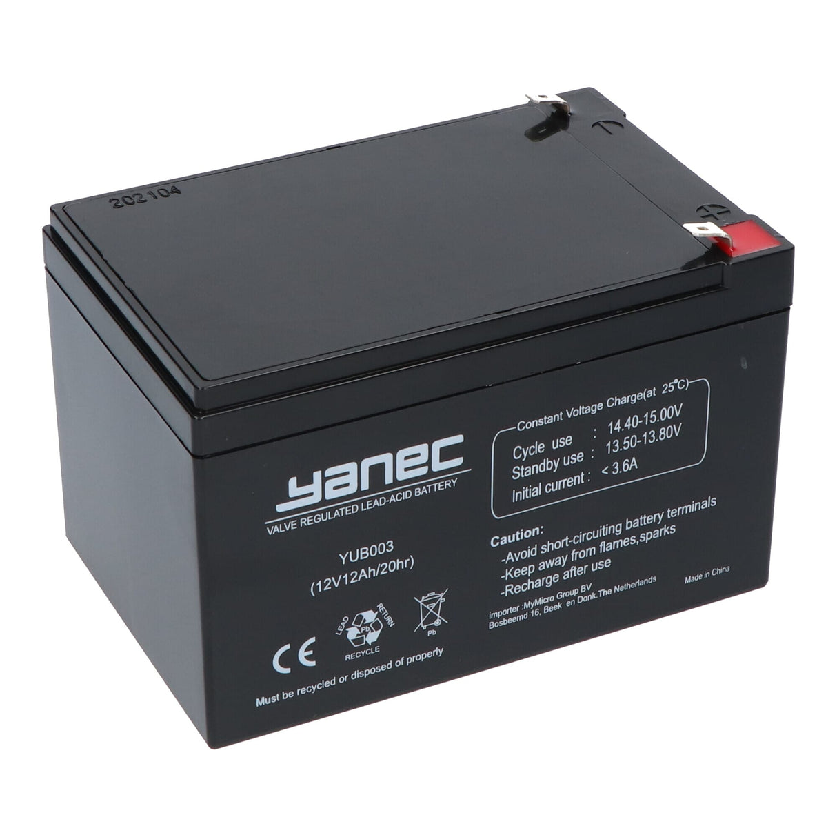 Yanec blybatteri 12v 12ah