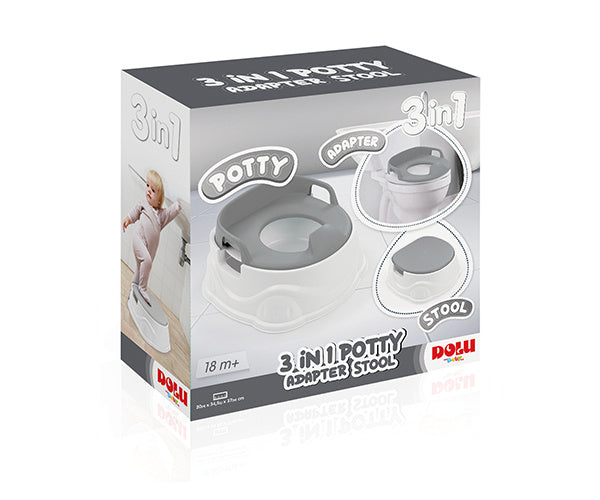 Dolu 3-in-1 Educational Plaspot with toilet reducer White Gray