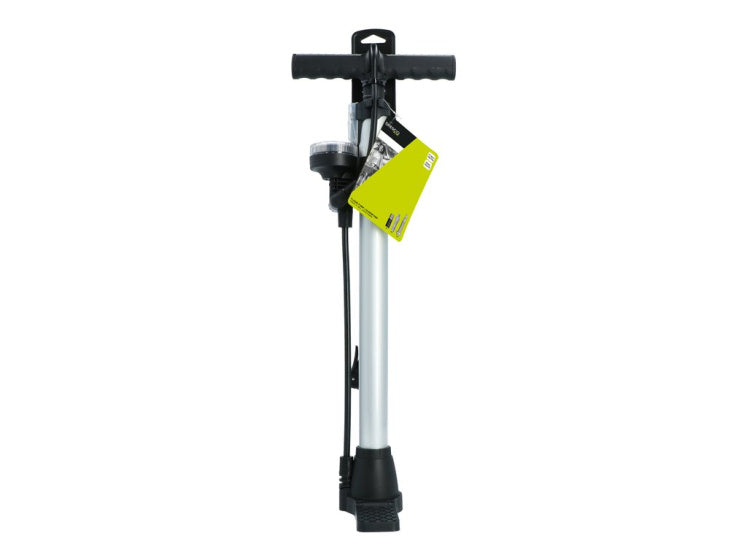 Dresco Bicycle Pump Manómetro 52 cm Dunlop, Presta, Schrader Valiel Silver