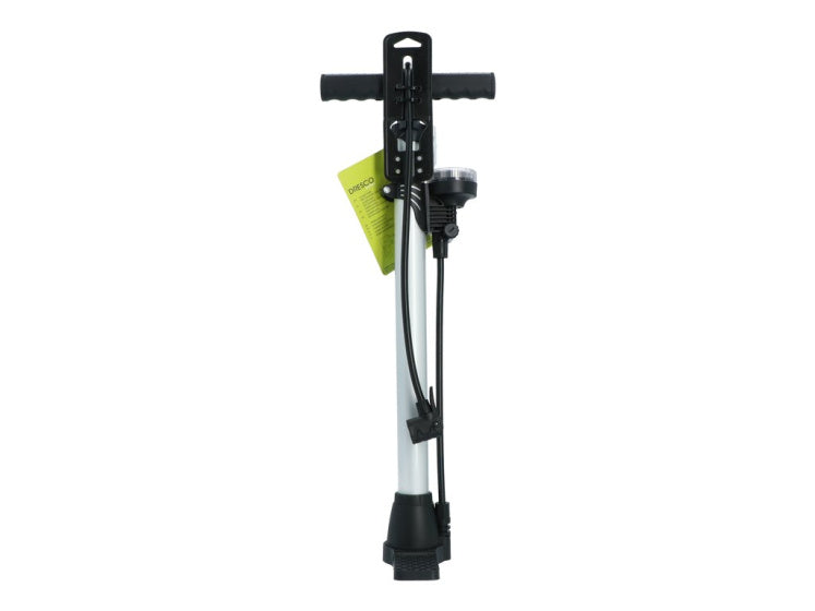 Dresco Bicycle Pump Manómetro 52 cm Dunlop, Presta, Schrader Valiel Silver