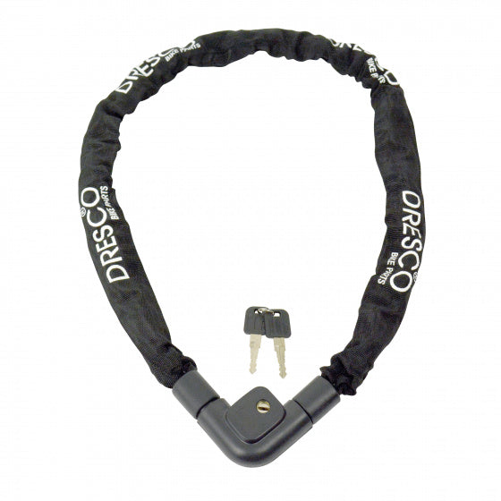 DRESCO Kette Lock 120 cm x 7 mm mat 2 Schlësselen schwaarz
