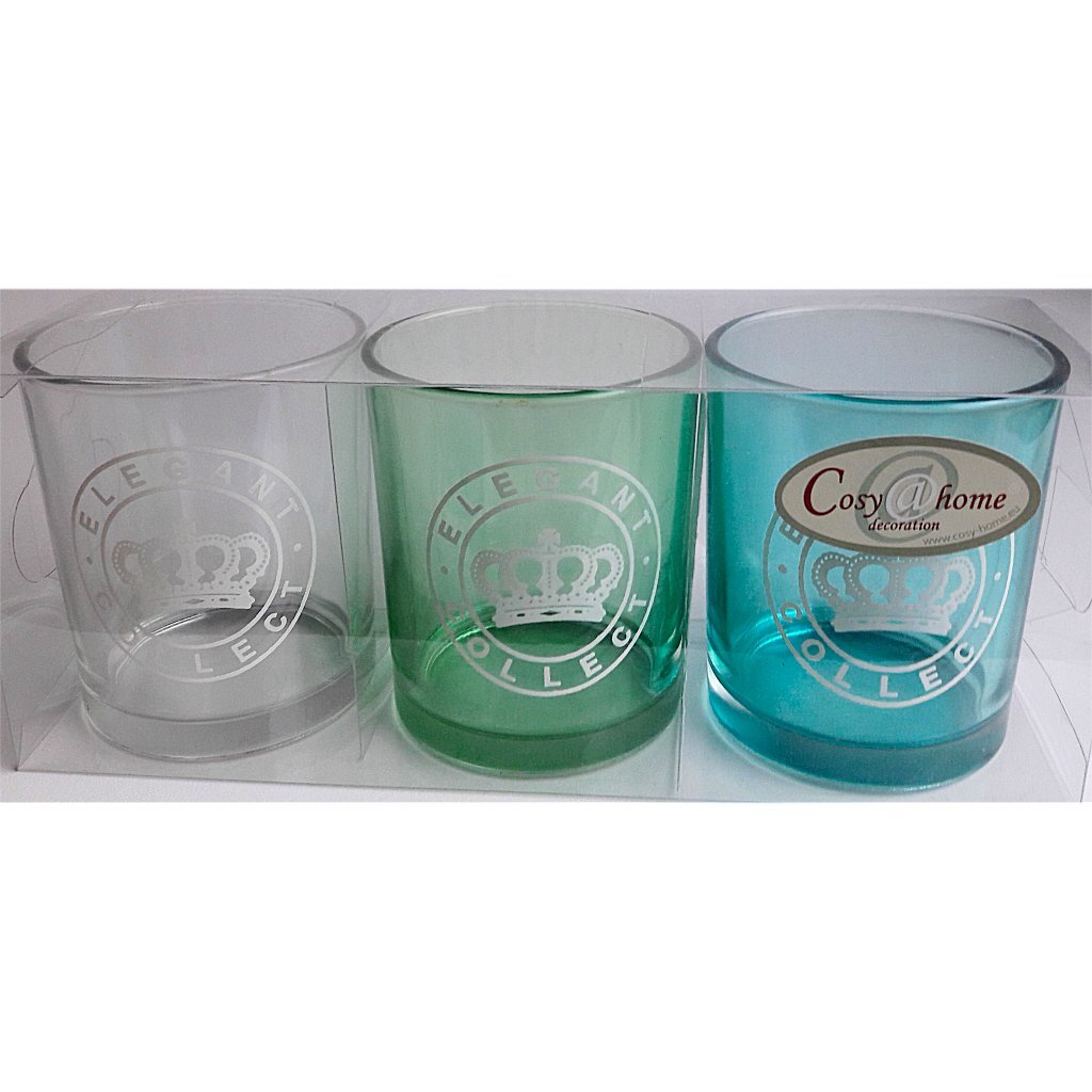 Mysig@Home Elegant Collect Glass Tealight Holder 3 Pieces