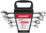 Gedore Red Openring-Steekratelsleutelset 10-19 mm Srebrny 4-częściowy
