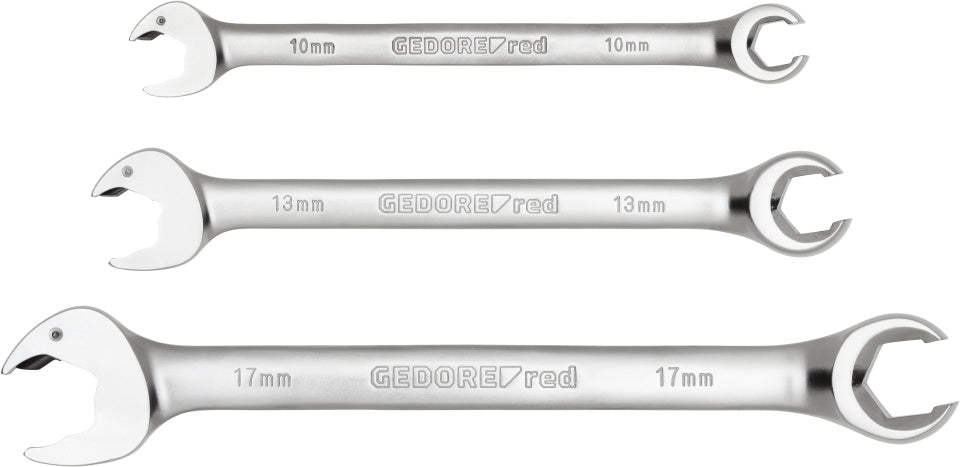 Gedore Red Openring-Steekratelsleutelset 10-19 mm Srebrny 4-częściowy
