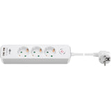 3-drogowe gniazdo Goobay z przełącznikiem i USB