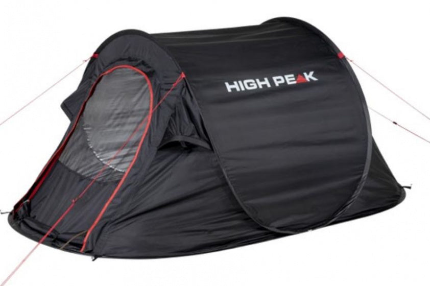 Høy topp pop-up teltvisjon 3-person 235 x 180 x 100 cm svart