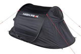 Høy topp pop-up teltvisjon 3-person 235 x 180 x 100 cm svart