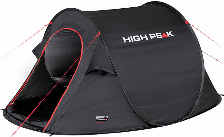 Høy topp pop-up teltvisjon 3-person 235 x 180 x 100 cm svart